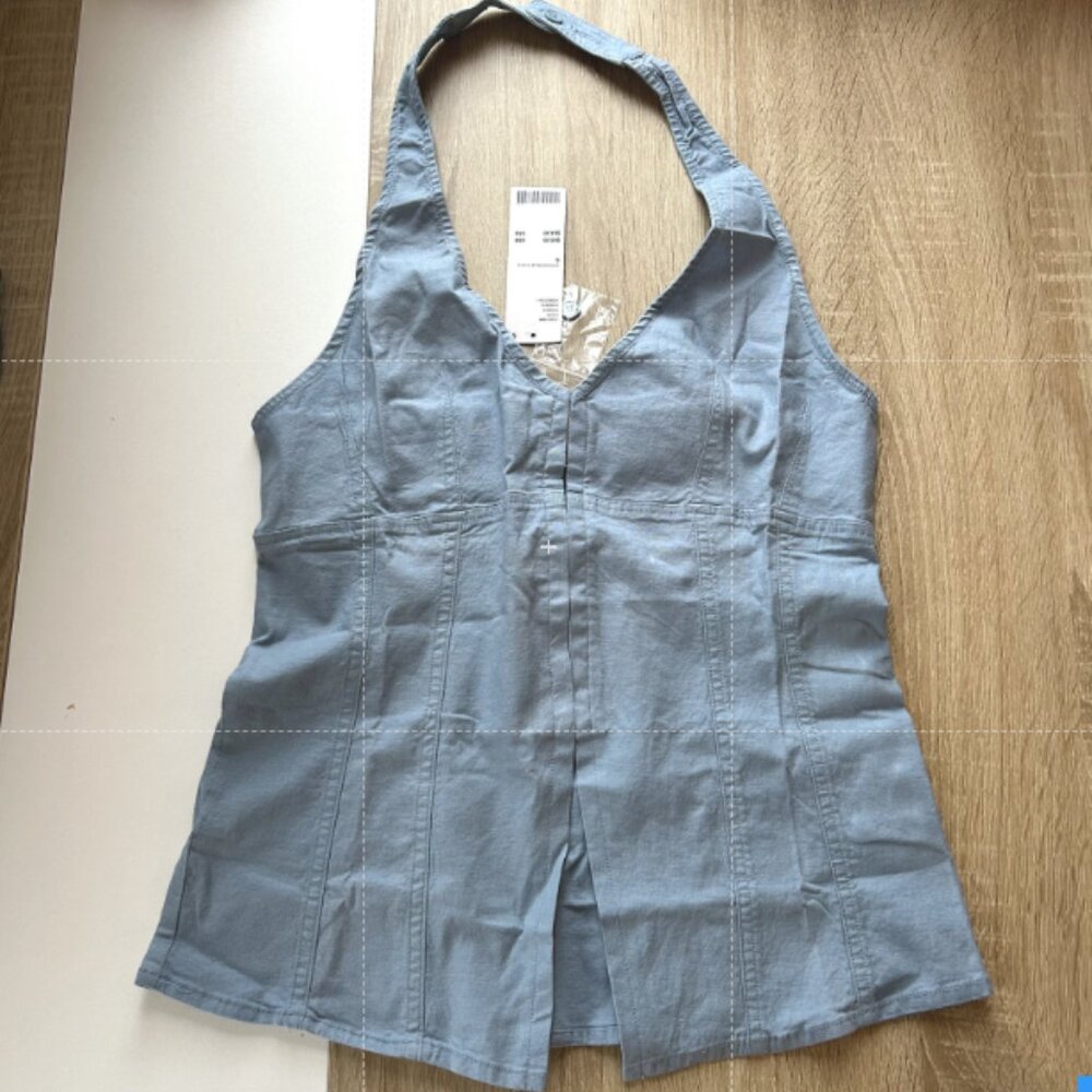 NWT New Urban Outfitters Blue Halter Top Women's Size S
